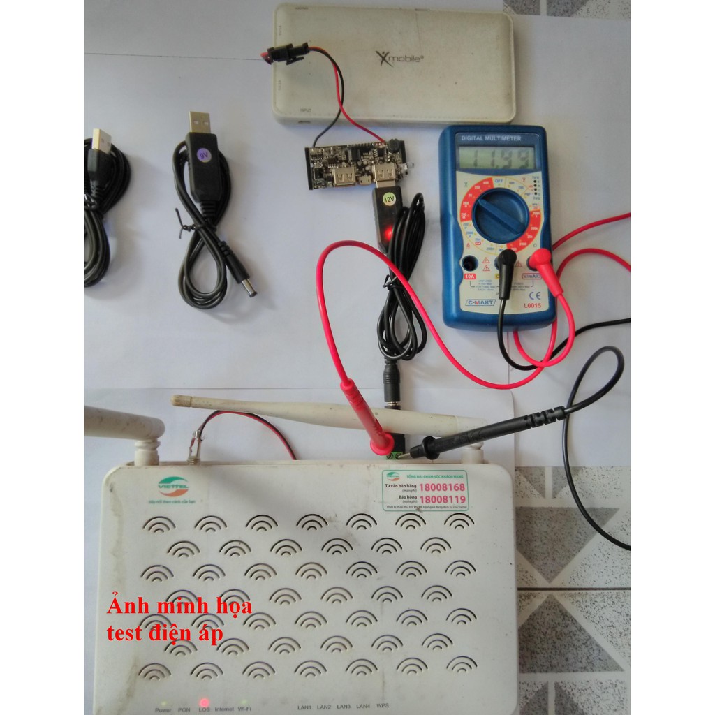 Cáp USB tăng áp (5V==>9V, 5V==>12V)(dây USB tăng áp)