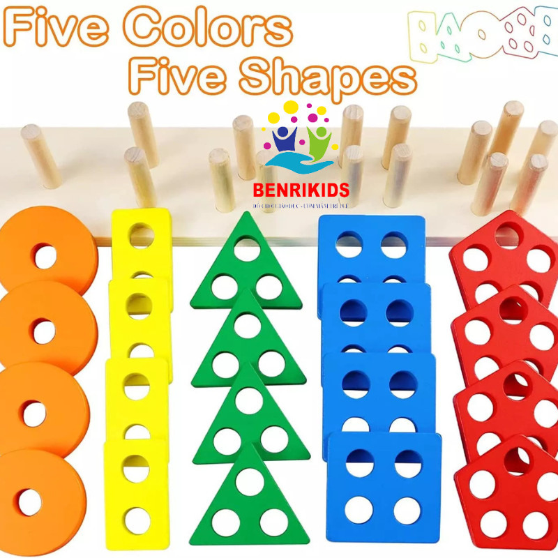 Toy set drop shaped wooden themed help your baby develop observation ability