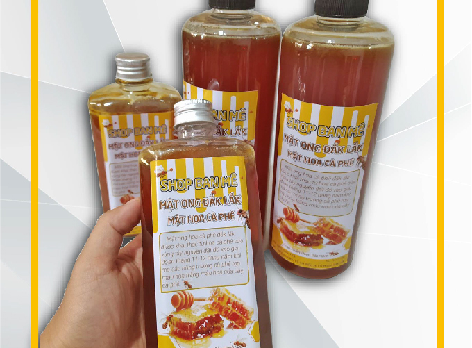 Mật ong hoa cà phê, mật ong nguyên chất 1L