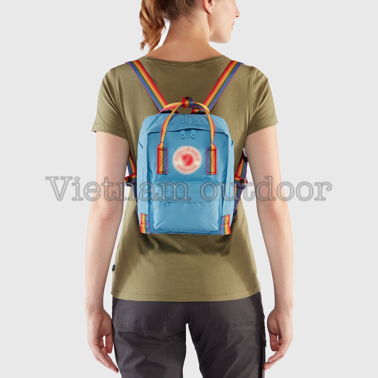 Balo Fjallraven Kanken Rainbow Mini - Vải chống thấm nước tuyệt đối
