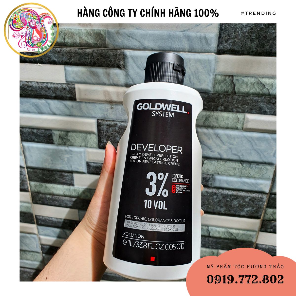 [MẪU MỚI] KEM OXY DUNG MÔI PHA MÀU NHUỘM TOPCHIC OXY GOLDWELL 1000ML