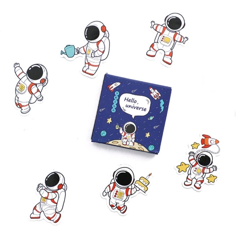 Set 45 Sticker Dán Hình Phi Hành Gia Cute nhà BCor