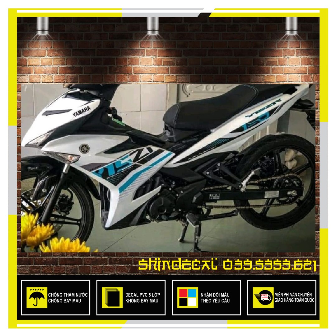 FREESHIP-- TEM RỜI EXCITER 150 Y15ZR TRẮNG XANH