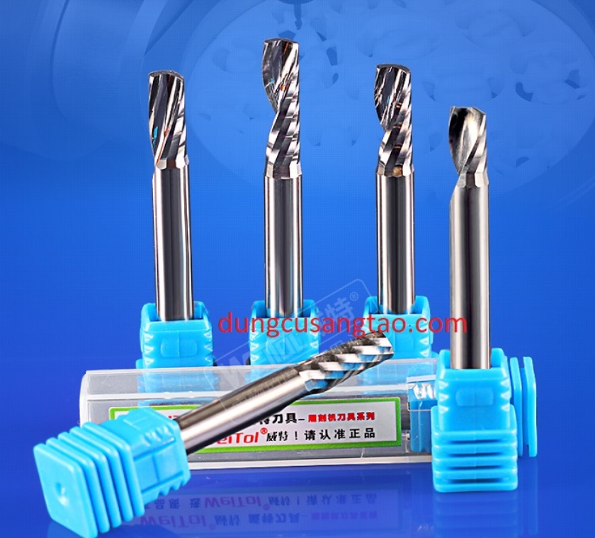 Dao phay 1 me xoắn weitol cốt 6mm / dao phay cốt 6mm