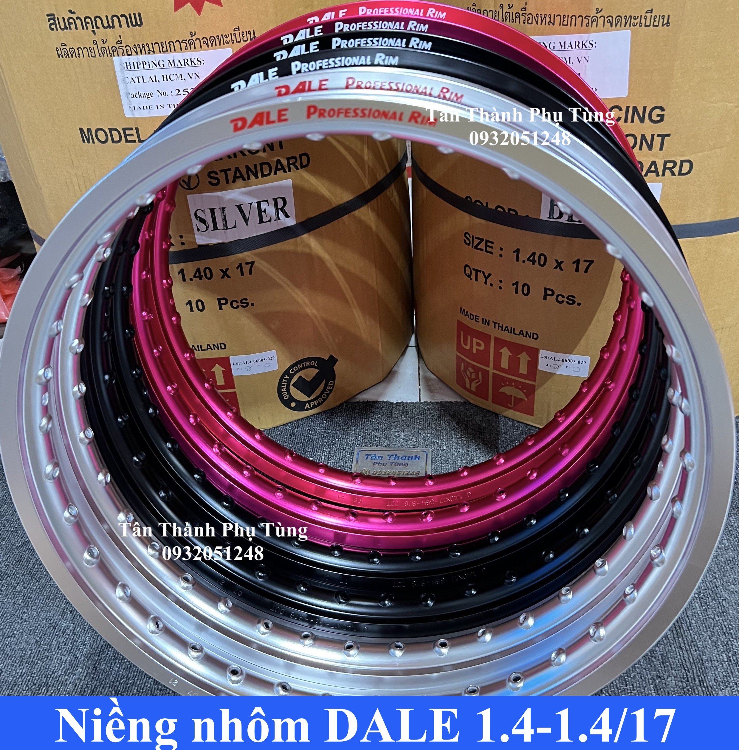 Niềng Nhôm DALE Thái 1.4-1.4/17- 1 cặp