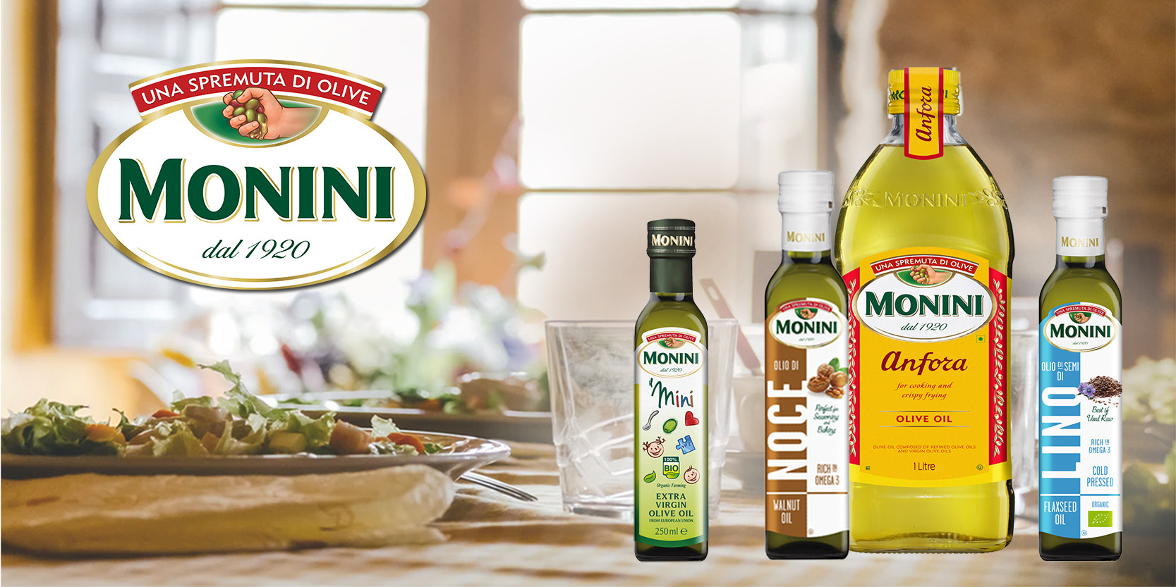 Dầu Olive Extra Virgin Mini Monini 250ml (Organic) - Nhập Khẩu Ý | MONINI IL MINI EXTRA VIRGIN OLIVE OIL 250ml