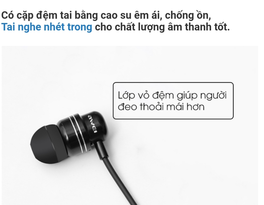Tai nghe EP Awei Q27Hi Đen 98%
