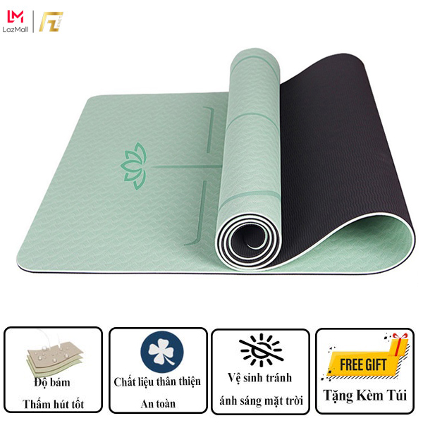 Thảm Tập Yoga Định Tuyến Fuzy F102 TPE Cao Cấp Đường Định Tuyến In Rõ Nét