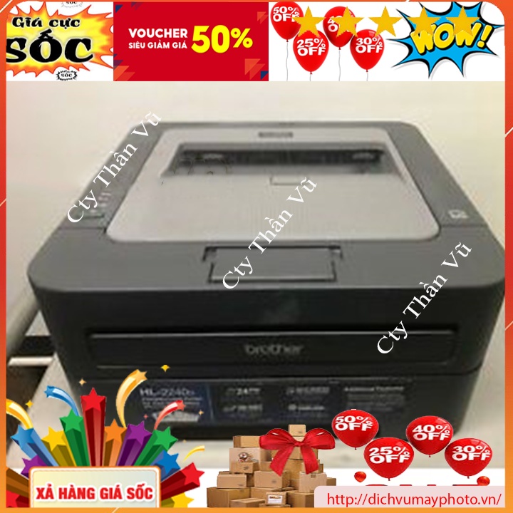 Máy in laser Brother HL-2240d có in 2 mặt tự động đầy đủ phụ kiên, tặng kèm hộp mực in bảo hành INECO