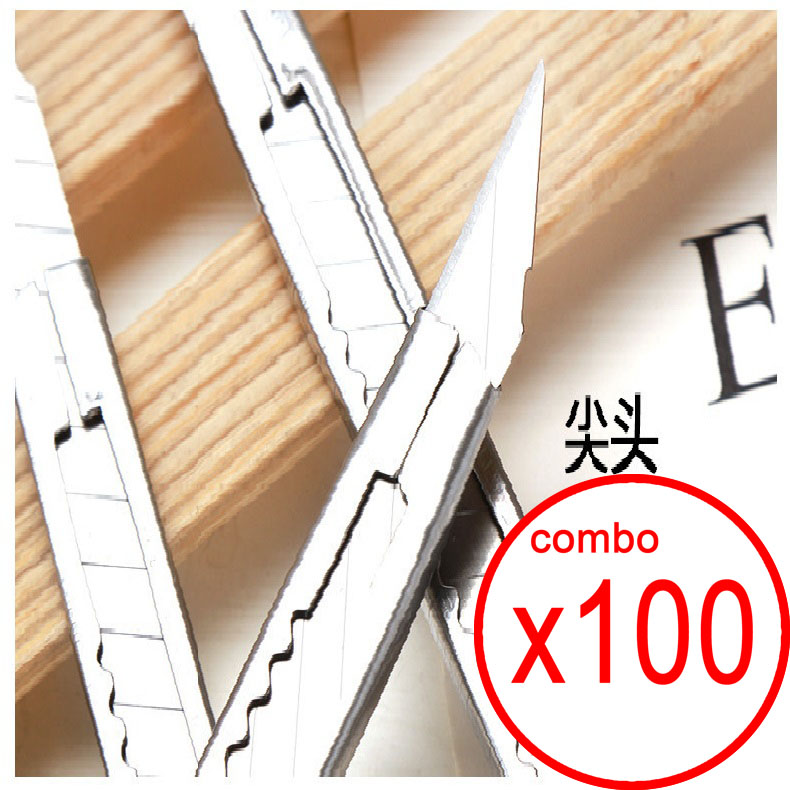 [HCM] COMBO 100 DAO RỌC, DỌC GIẤY LÔ VĂN PHÒNG PHẨM BẰNG INOX MINI (DAO KÈM LƯỠI)