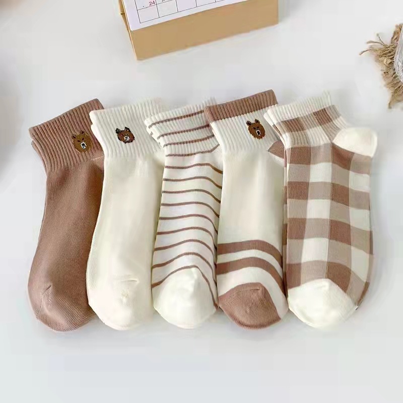 [Set 5] Tất vớ nữ mặt gấu dễ thương