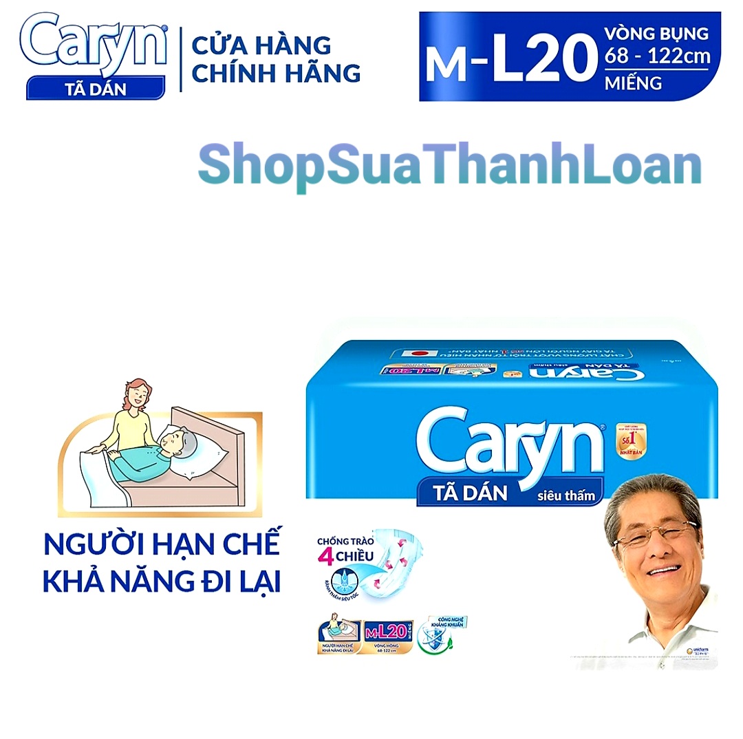 Tã Dán Người Lớn Caryn Siêu Thấm Size L - 20 Miếng