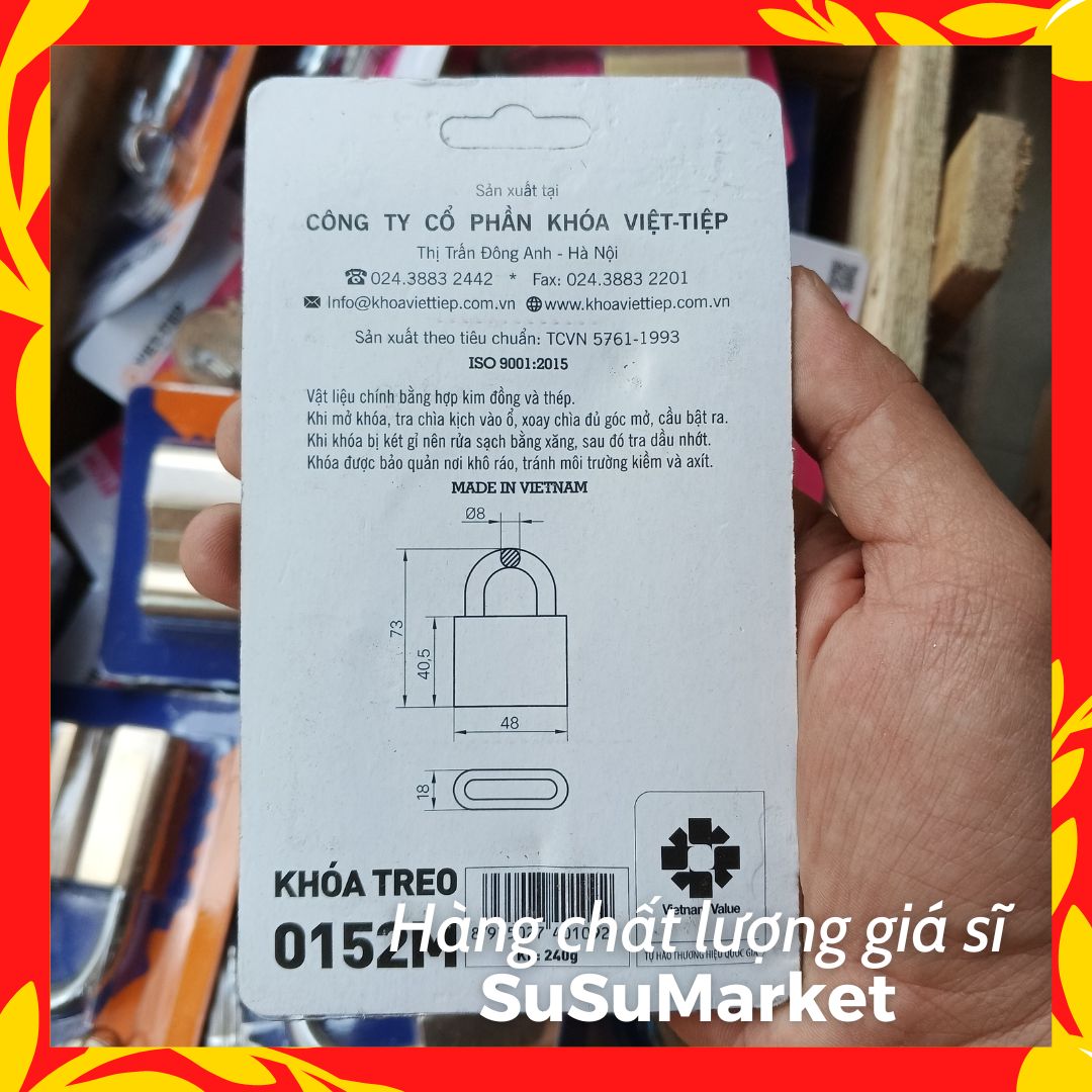 Ổ KHOÁ CỬA [CHÍNH HÃNG VIỆT TIỆP] 5 PHÂN 6 PHÂN