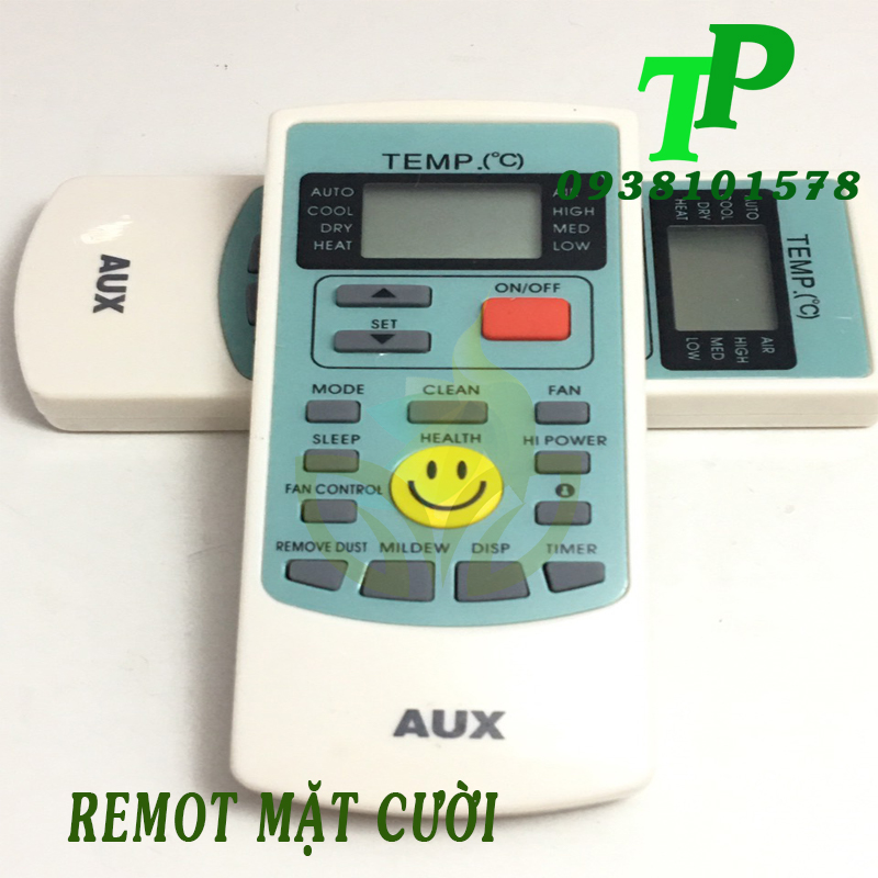Điều Khiển, Remote Máy Lạnh Điều Hòa Reetech AUX Mặt Cười (Tặng Kèm Pin)