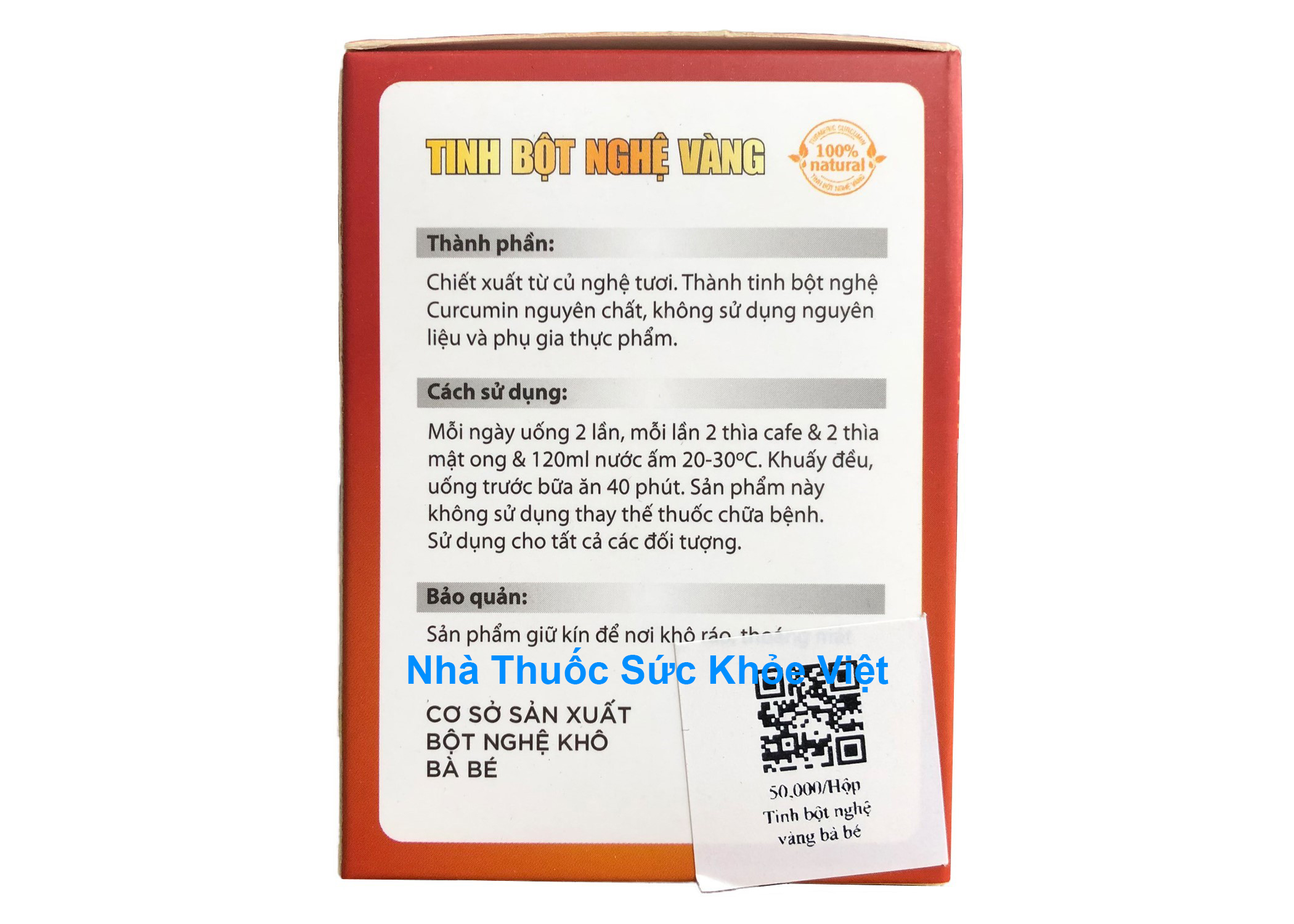 Tinh Bột Nghệ Vàng Bà Bé (Lọ 100g)