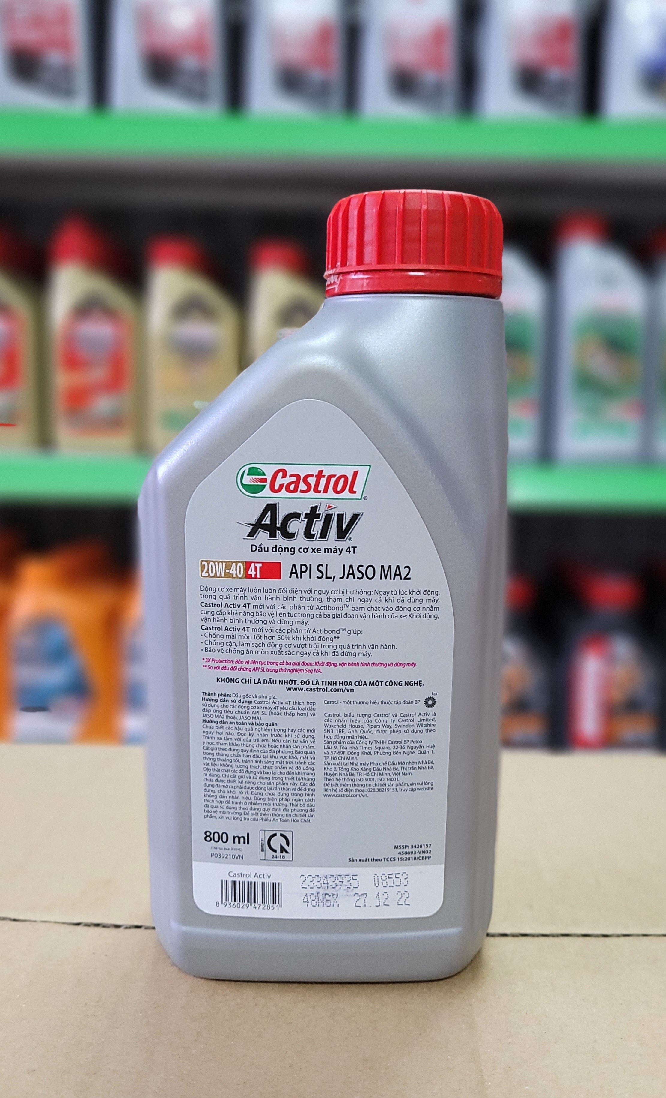 Nhớt xe số Castrol Activ 4T 20W40 800ml