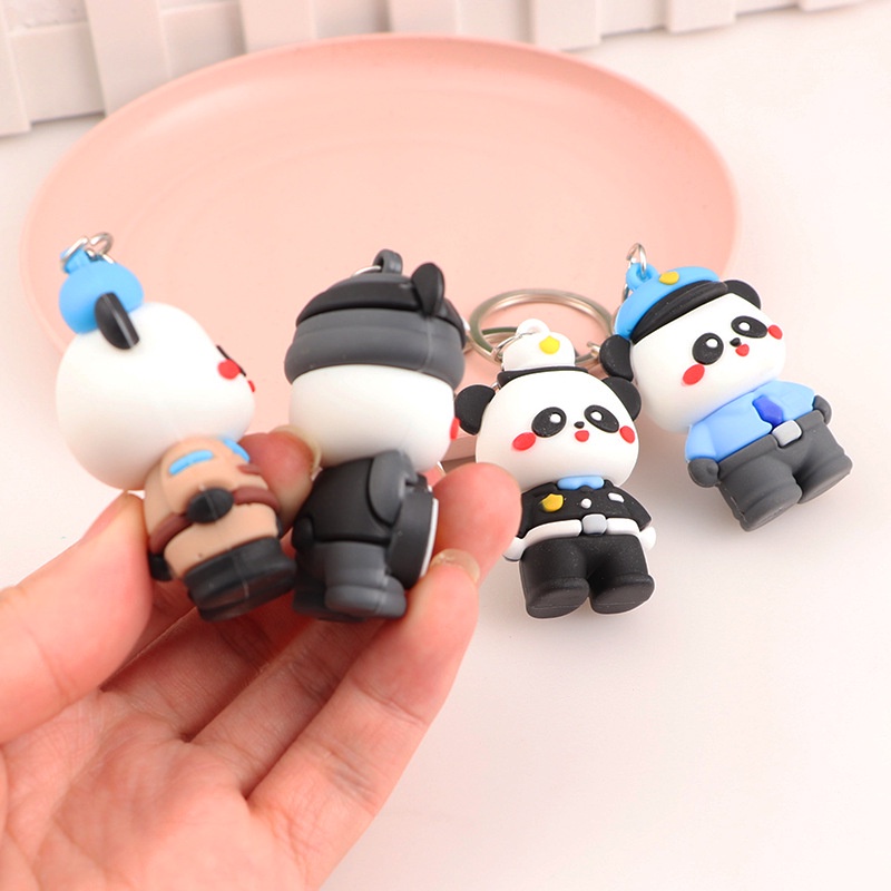 Móc khóa gấu đen trắng cute