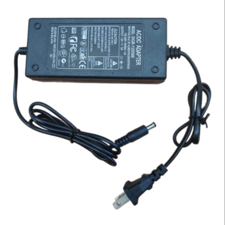 nguồn 12v 5A 60w CÓ ĐẦU GIẮC 6 LY nguồn có phích cắm điện sẵn