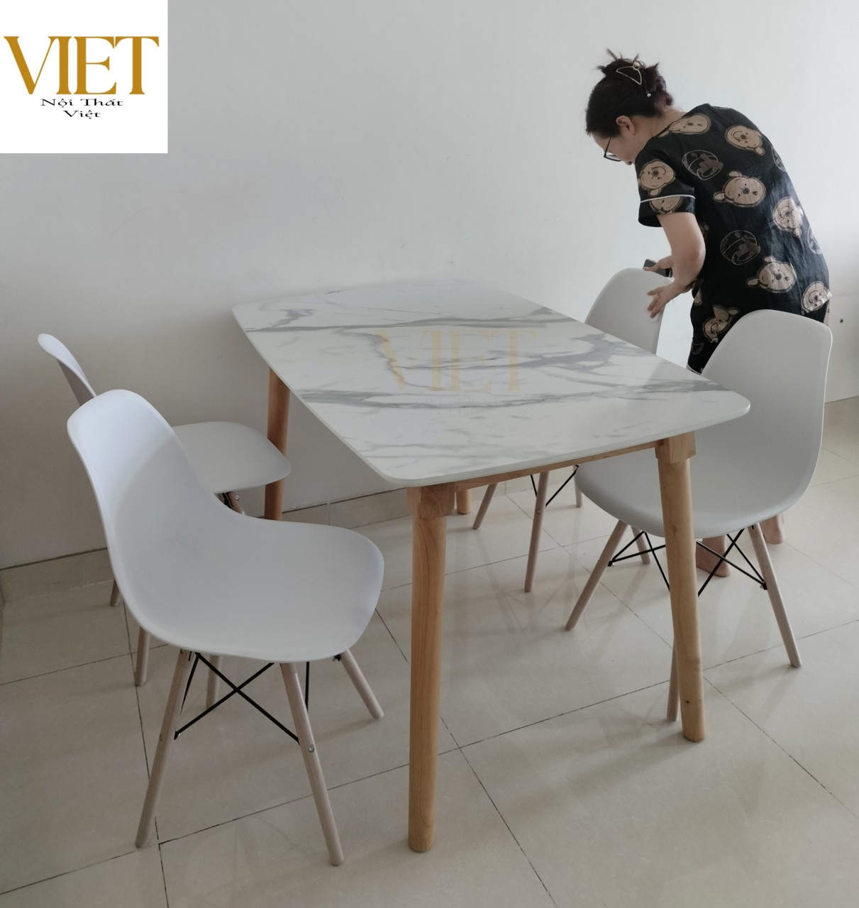 BỘ BÀN ĂN DÃ ĐÁ HIỆN ĐẠI ( 1 BÀN + 4 GHẾ )