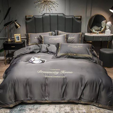 Bộ Chăn Ga Gối Cotton Lụa Thêu Cao Cấp 4 Món Dreamcity🍃🍃 Kzzbedding