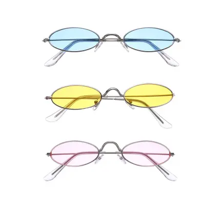 TRANSFER Summer Small Frame Men and Women Fashion Design Eyeglasses Vintage Shades Oval Sunglasses Sun Glasses