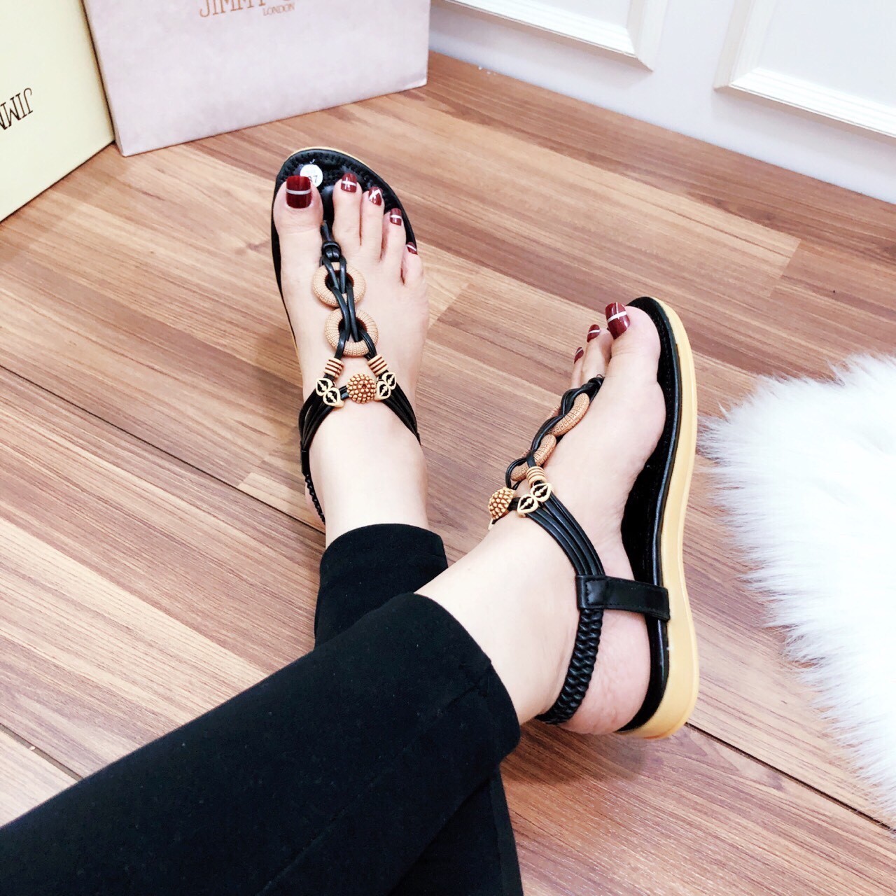 Sandal kẹp vòng khóa cao cấp
