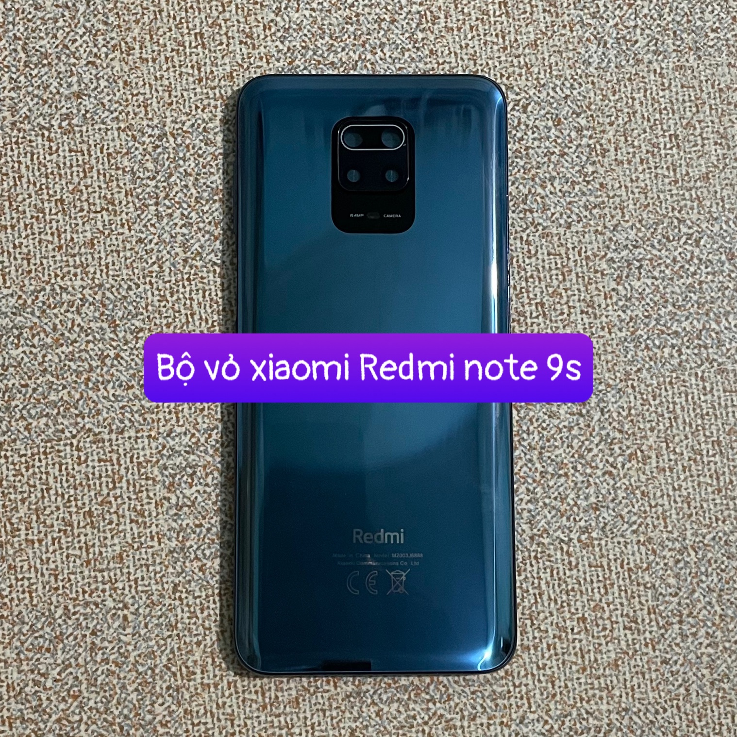 bộ vỏ xương Redmi note 9s ,kèm khay sim,phím,kính camera