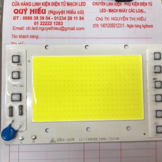 Nhân pha led 100w cop điện 220v