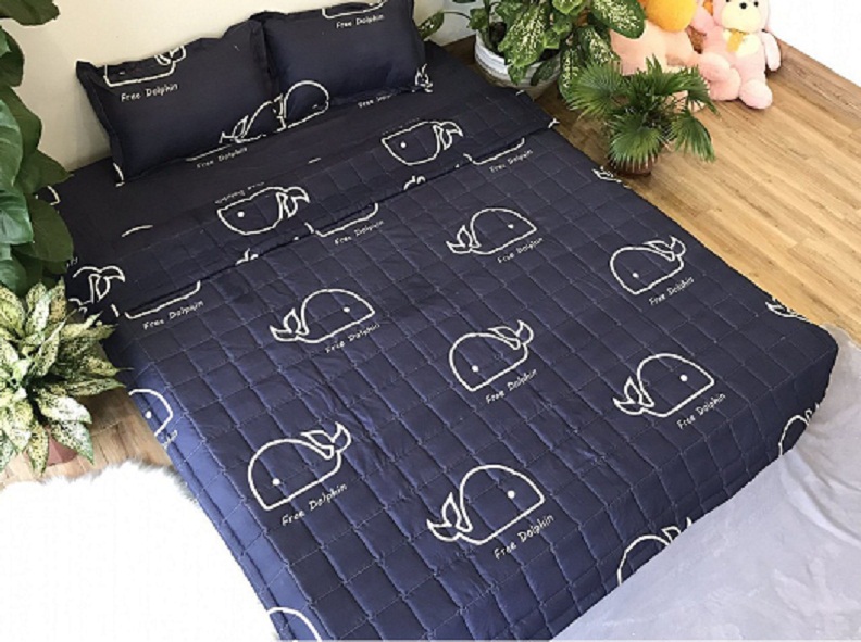 Set 3 Món Ga Gối Poly Mẫu Cá Dolphin