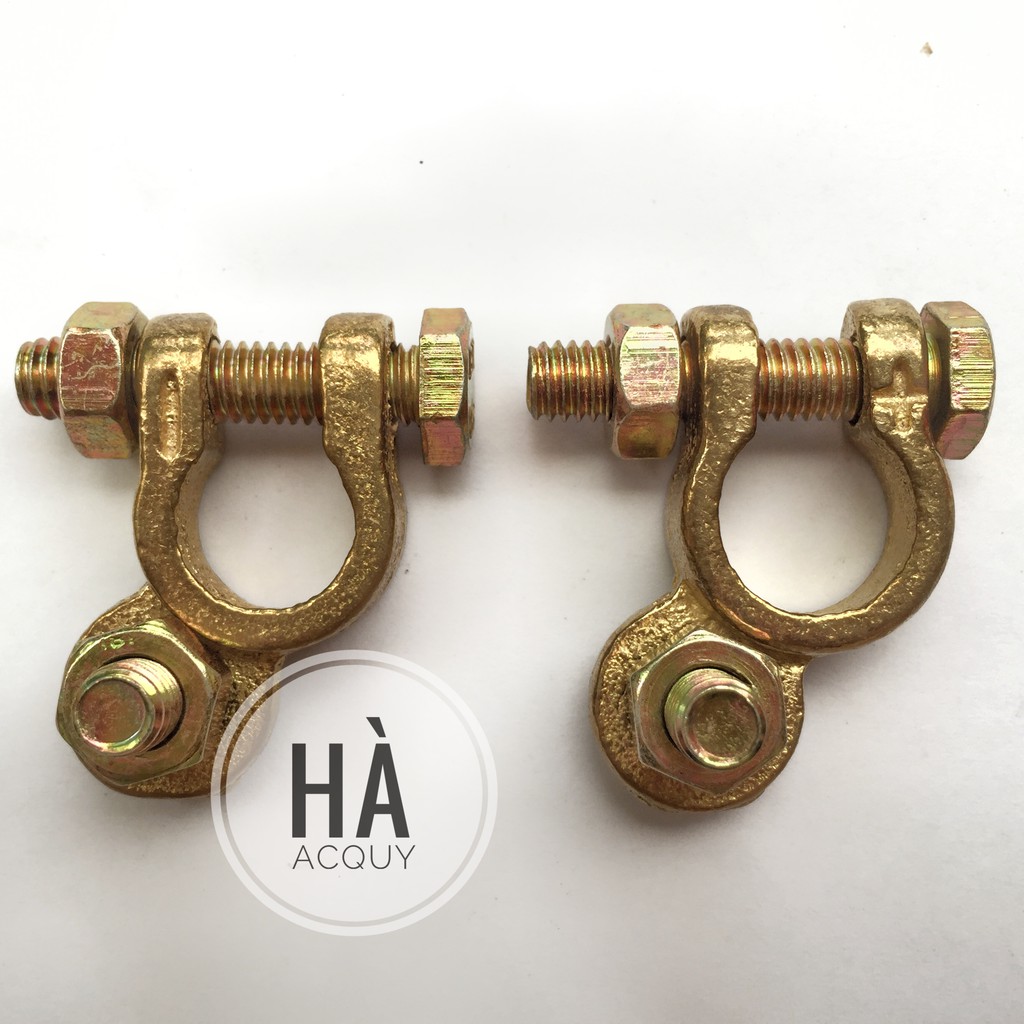 Đầu Bọp Cọc Bình Ắc Quy Đồng Thau Tròn Nhỏ Phi 14 (D14 mm) - 1 cặp