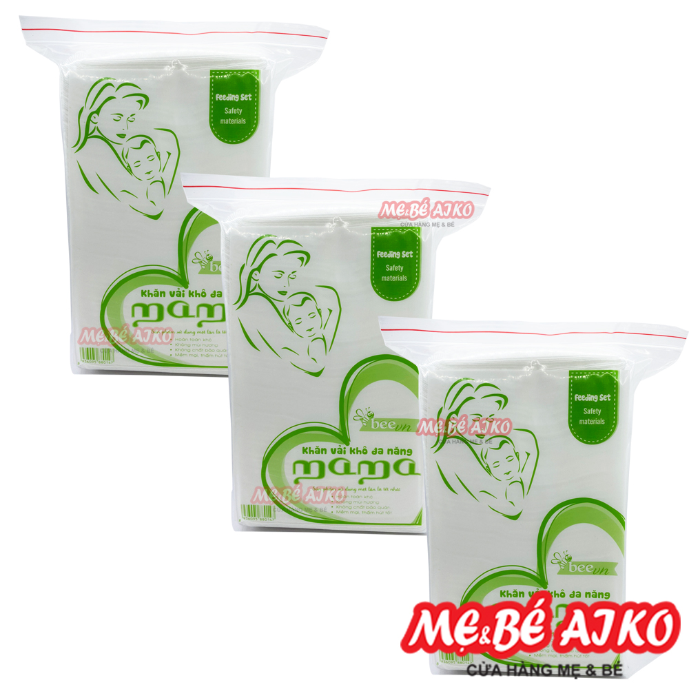 Combo 3 gói khăn khô, khăn vải khô đa năng mama 300 tờ