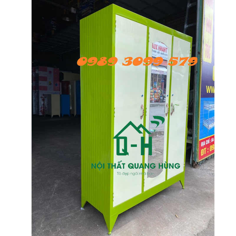 TỦ SẮT ĐỰNG QUẦN ÁO 3 CÁNH LỚN CAO CẤP HCM