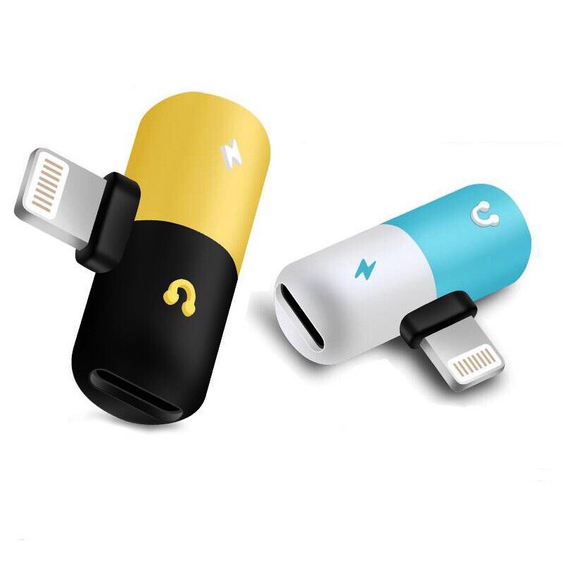 Cáp chuyển 1 cổng Ip ra 2 cổng lightning dẹp