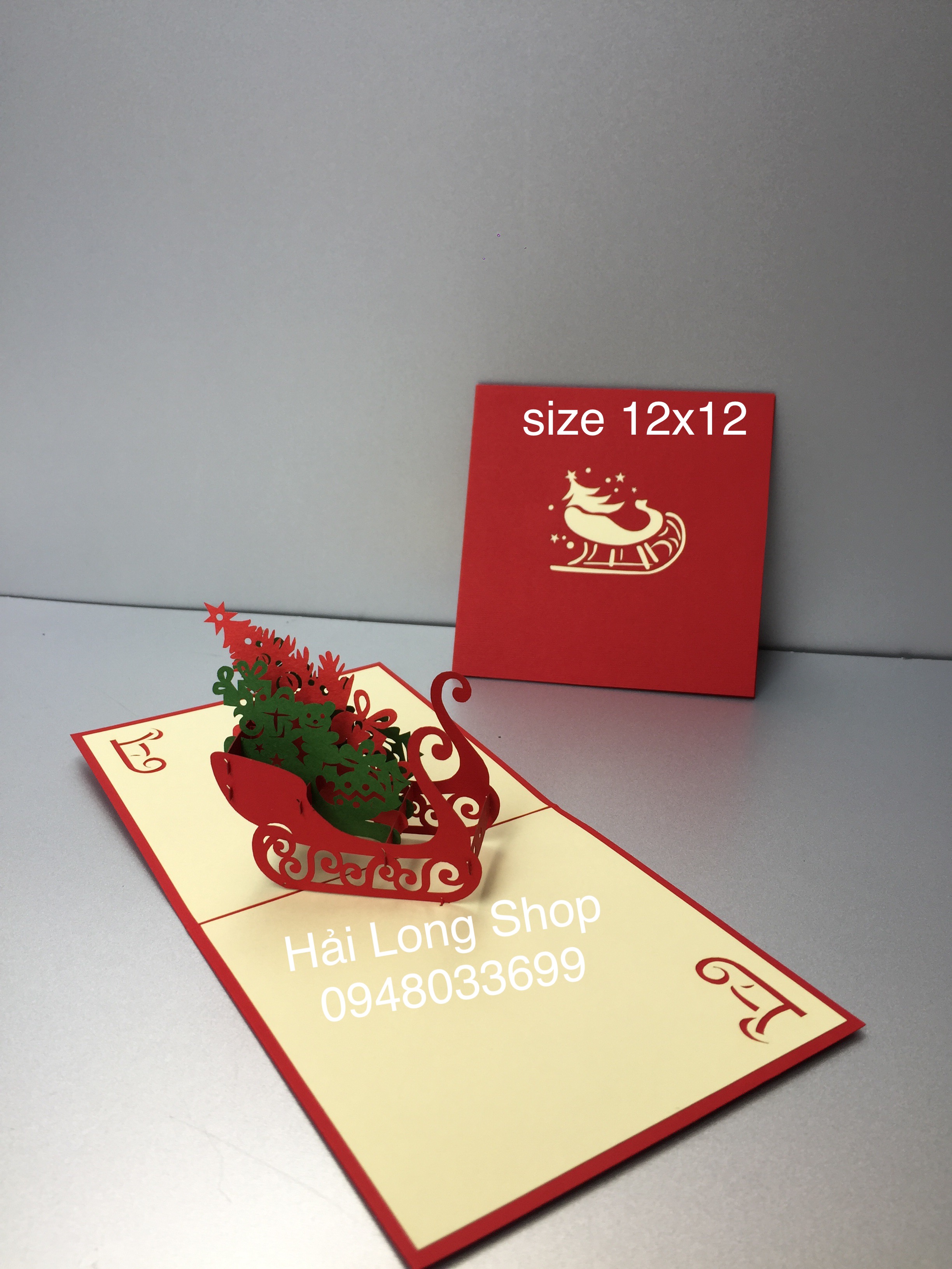 Xe Trượt Tuyết - Noel - Thiệp 3D