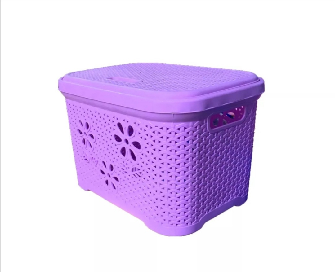 Giỏ đựng đồ có nắp Việt Nhật. Kích thước 45 x 33 x 29cm. Rổ đựng quần áo, đồ dùng gia đình tiện dụng (MI48)