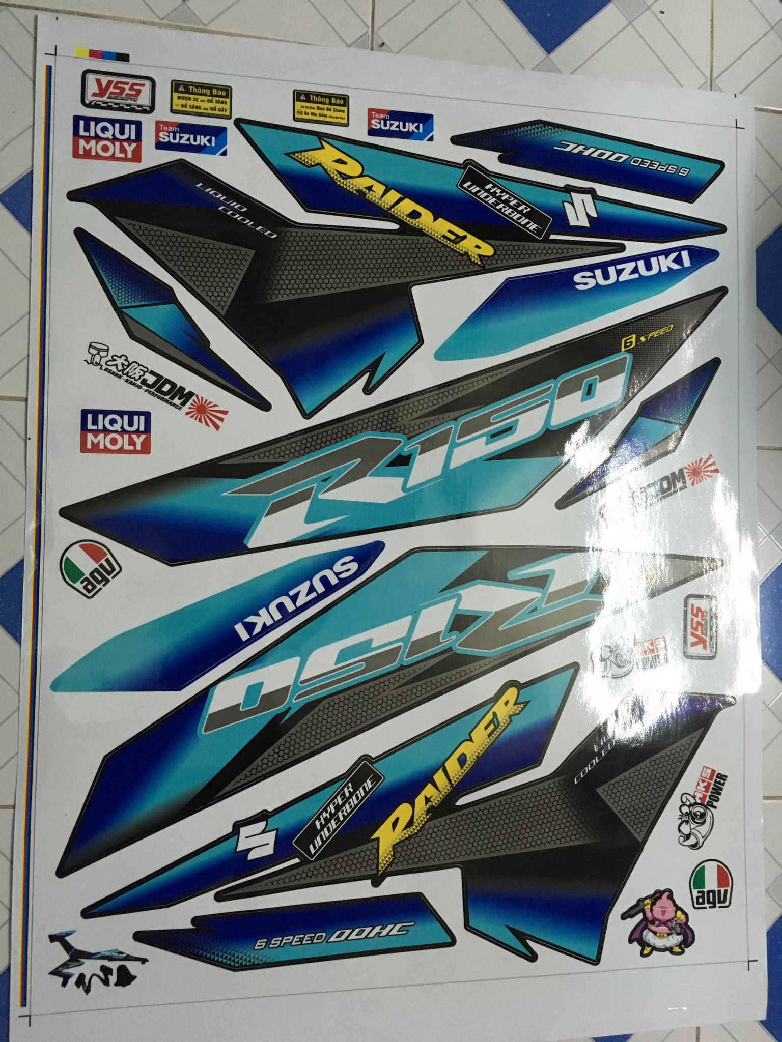 [HCM]TEM RỜI RAIDER FI TITAN CHU RAIDER R150 TẶNG TEM DÁN XI NHAN