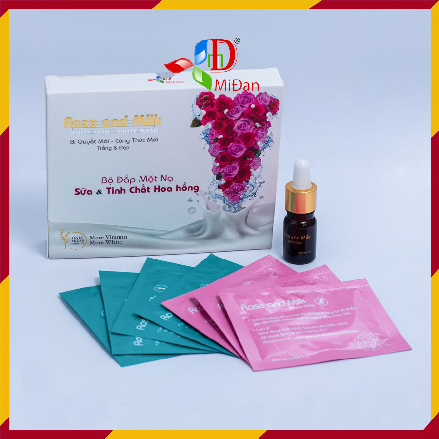 [HCM]Bộ đắp mặt nạ trắng da sữa và tinh chất hoa hồng Bạch Ngọc Liên