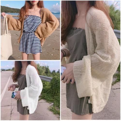 Áo Cadigan len mỏng phong cách Hàn Quốc
