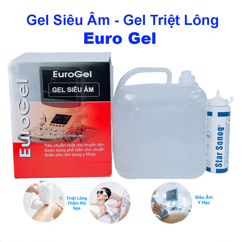 Gel lạnh dùng cho triệt lông, siêu âm euro gel can 5 lít