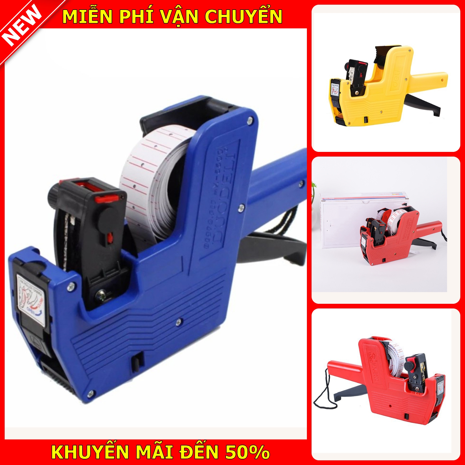 Máy bấm giá tiền máy bấm giá tiện lợi tặng cuộn giấy bấm chất liệu nhựa dùng bắn giá vào sản phẩm trong siêu thị hoặc trong các cửa hàng nhiều màu bảo hành 12 tháng