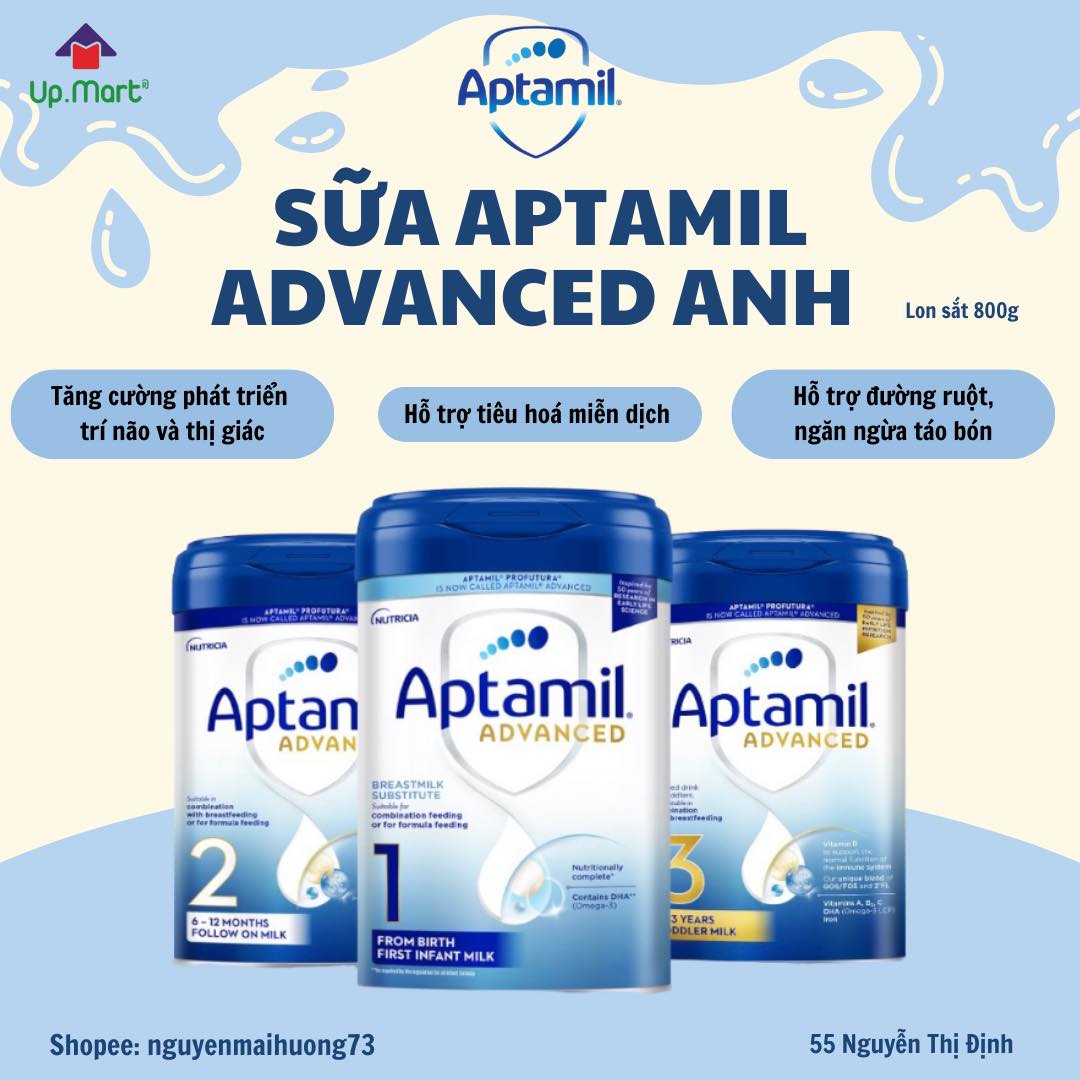 ✈️( T8/25) SỮA BỘT APTAMIL ADVANCED  ANH 800g