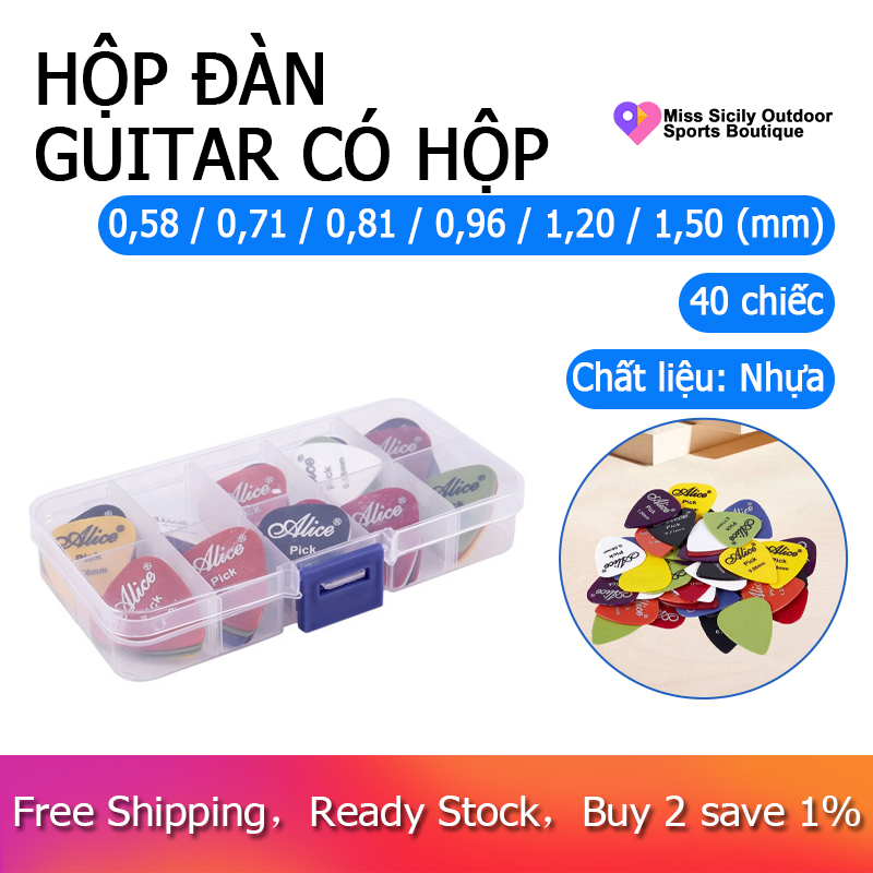 Alice Guitar Pick 1 box case 40 Pieces plectrum mediator mix 0.58-1.5