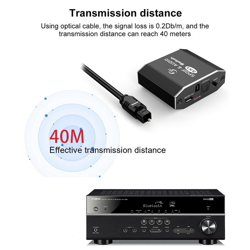 FSU Spdif & Audio Switch 3 in 1 Out Optical Splitter Toslink Digital Optical Audio Switch 3X1 Adapter for Hdtv Dvd Ps4 Xbox