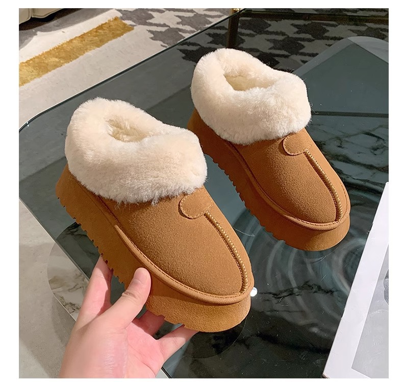 Giày Boot Lông Xù Phong Cách Hàn Quốc Thời Trang Mới Cho Nữ
