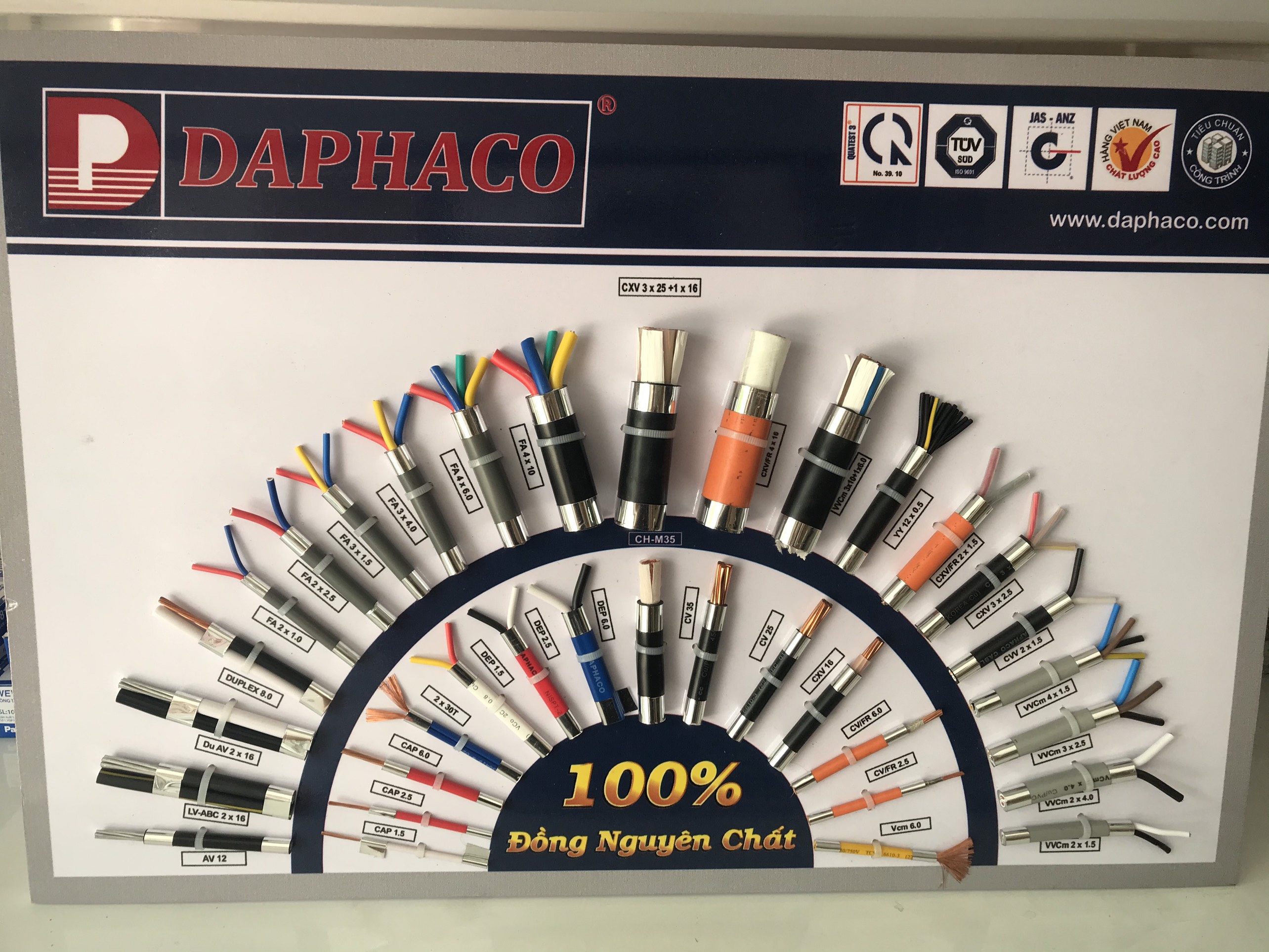 [HCM]Dây điện đơn CV 2.0 DAPHACO 100m