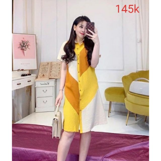 Váy sơ mi ảnh thật chụp sàn