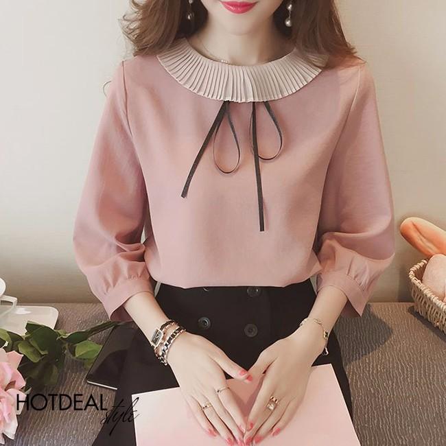 [HCM]Áo kiểu Selina dập ly cổ