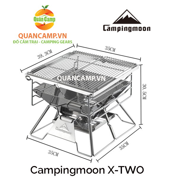 [hcm]bếp nướng dã ngoại campingmoon x-two xtwo (bếp nướng dã ngoại campingmoon x-two xtwo (phiên bản nâng cấp của campingmoon mt-035 mt35 mt035)