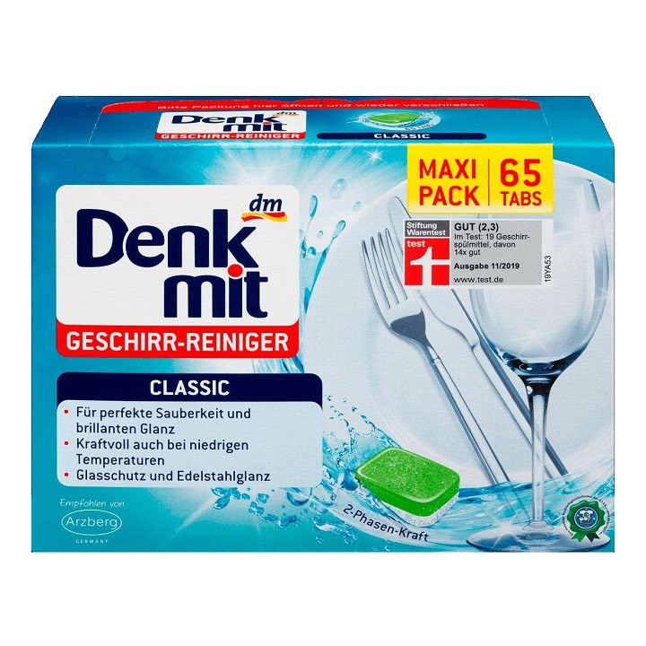 VIÊN RỬA CHÉN BÁT DENKMIT 3IN1 DÙNG CHO MÁY RỬA BÁT HÀNG NHẬP ĐỨC.