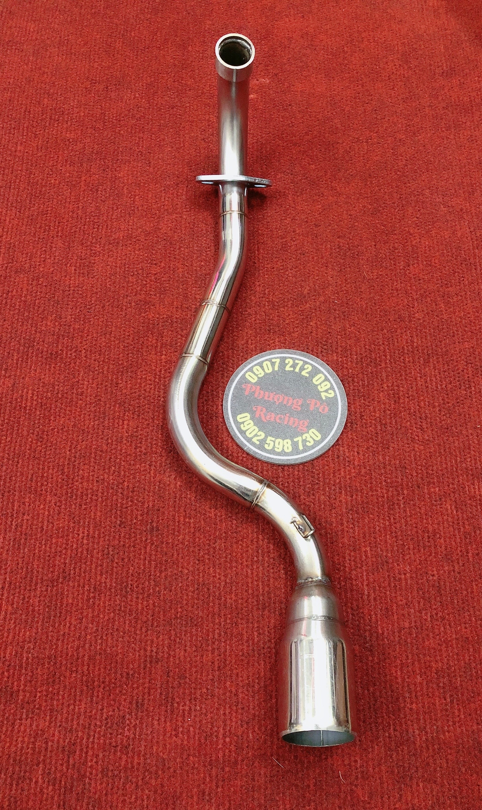 Cổ pô inox gắn pô lon 27x51 cho msx máy nằm